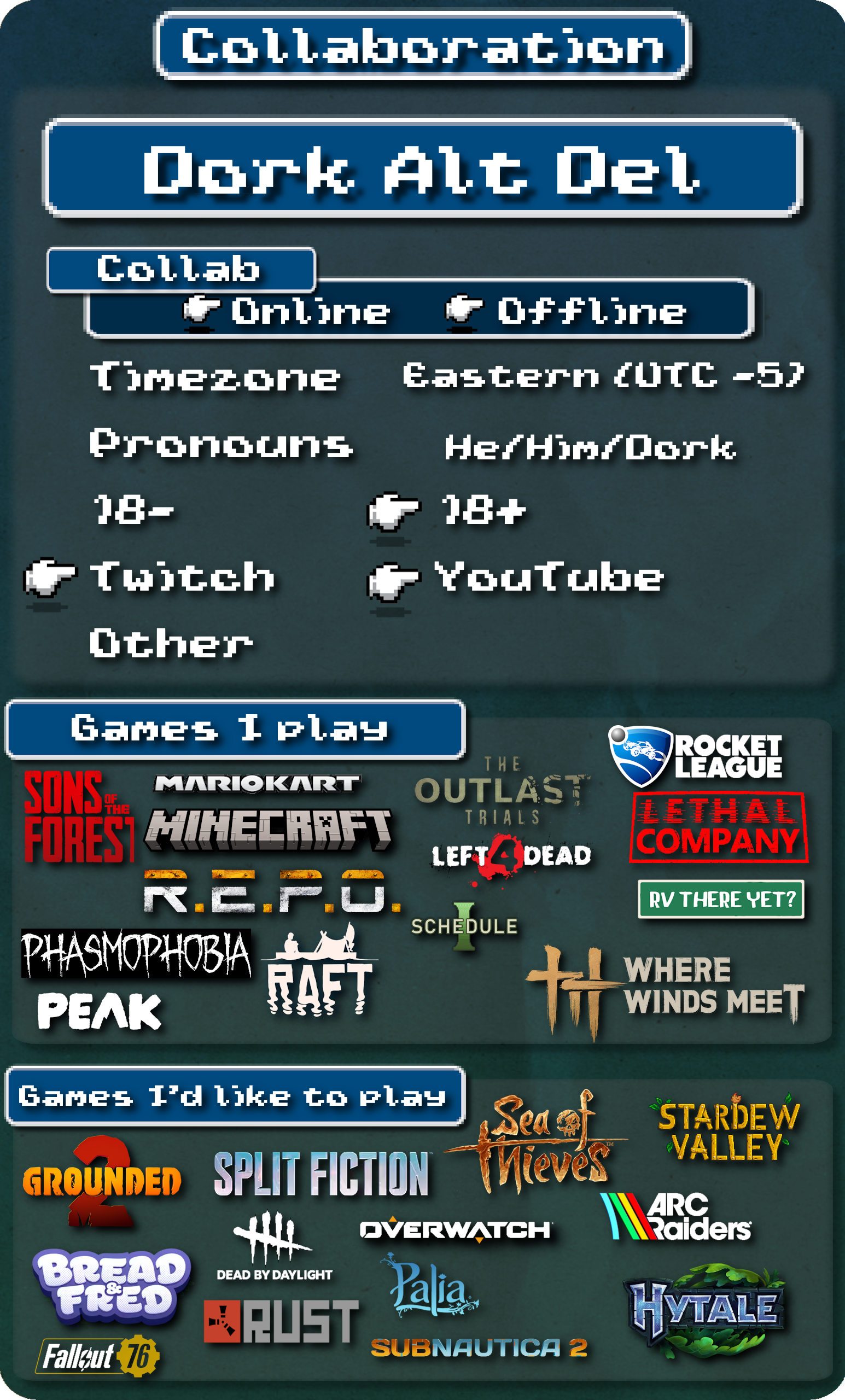 Click here to fill out a collab form!